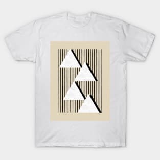 Triangles B&W Stripes - Abstract T-Shirt